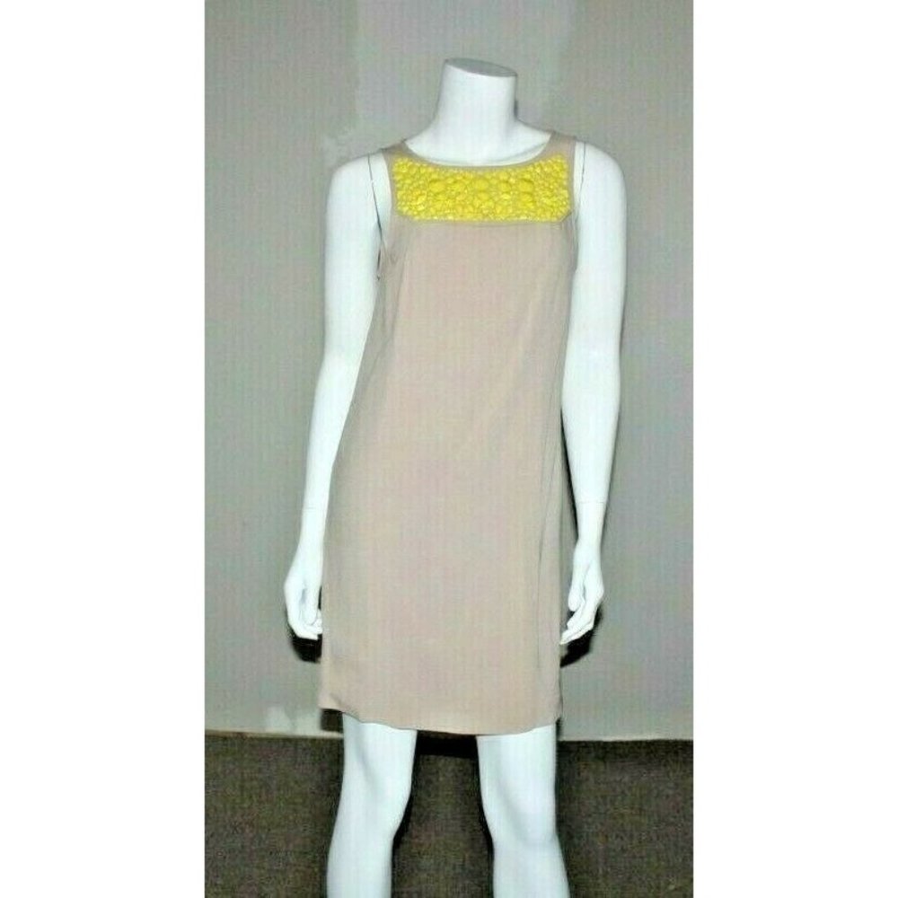 TIBI Womens Beige Beaded Dress Size 4